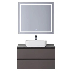 Комплект мебели BelBagno Крафт/Kraft 80 темно-серый матовый (столешница Marmo Nero Opaco)
