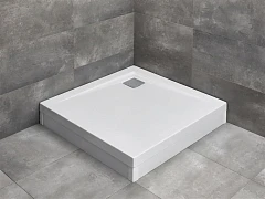 Душевой поддон Radaway Argos C 80*80*14,5 со съемной панелью из алюминия в белом цвете