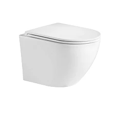 Подвесной унитаз WeltWasser Merzbach 004 GL-WT 37*49 белый глянец безободковый с крышкой-сиденьем микролифт