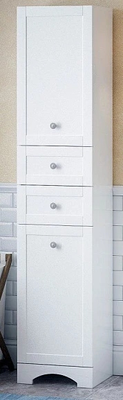 Шкаф-пенал Corozo Техас 40 белый с бельевой корзиной