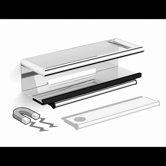 Полка Black & White SN-2351 со стеклоочистителем на магните