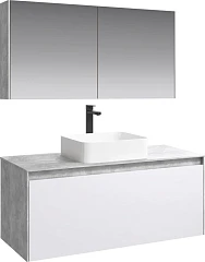 Комплект мебели Aqwella 5 stars Mobi 120 белый глянец/бетон светлый