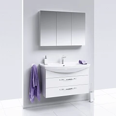 Комплект мебели Aqwella Аллегро 105 белый глянец 2 ящика