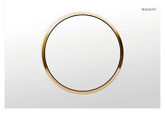 Клавиша смыва Geberit Sigma10 белая/золото/белая смыв/стоп