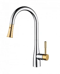 Смеситель DQ Rhein Schiller DA1462504A для кухни хром/золото